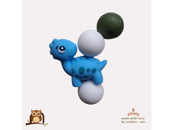 noekies naam speenkoord dino blauw khaki wit nr 2