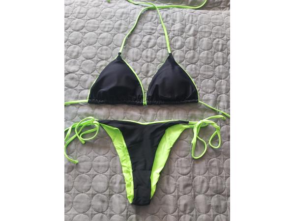 Bikini neon groen zwart L