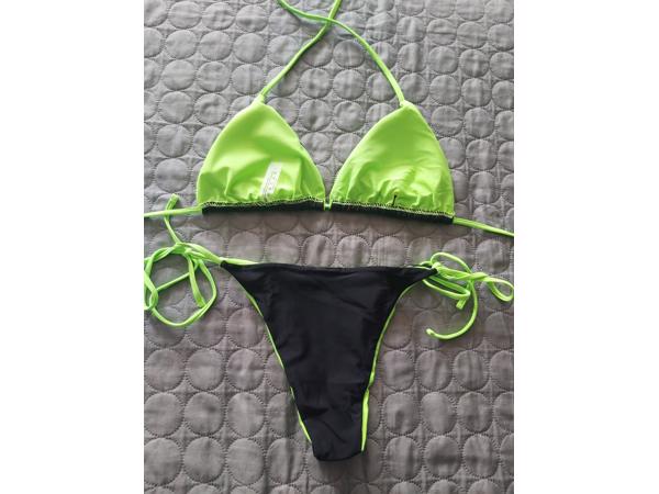 Bikini neon groen zwart L