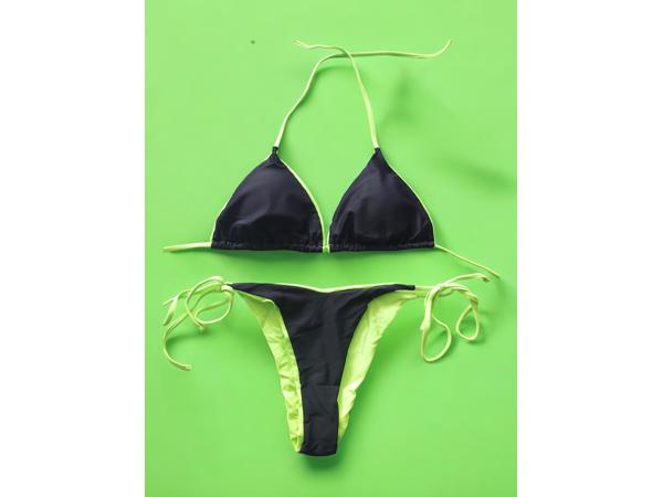 Bikini neon groen zwart L