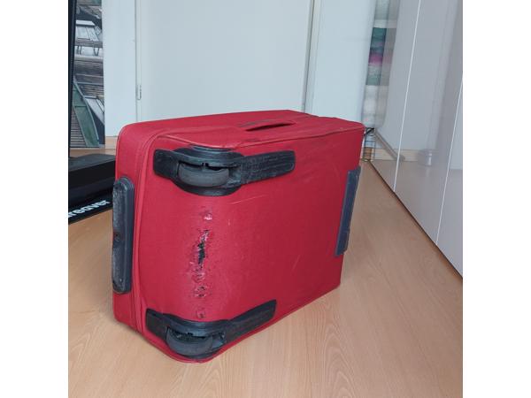Rode samsonite koffer stof