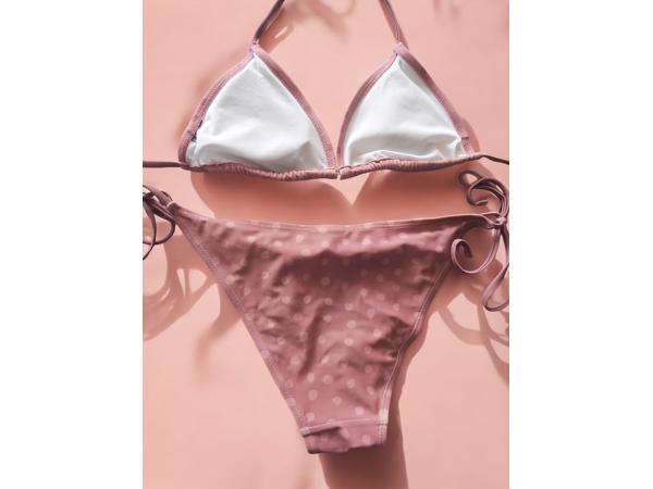 Tweedelige bikini oudroze stippel L