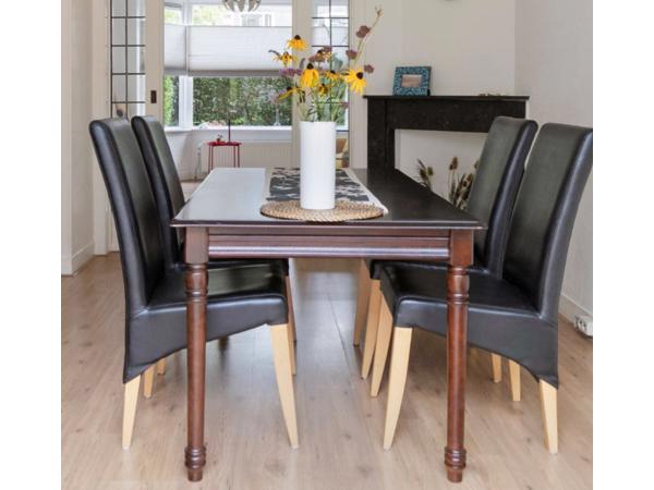 4 leren eetkamerstoelen