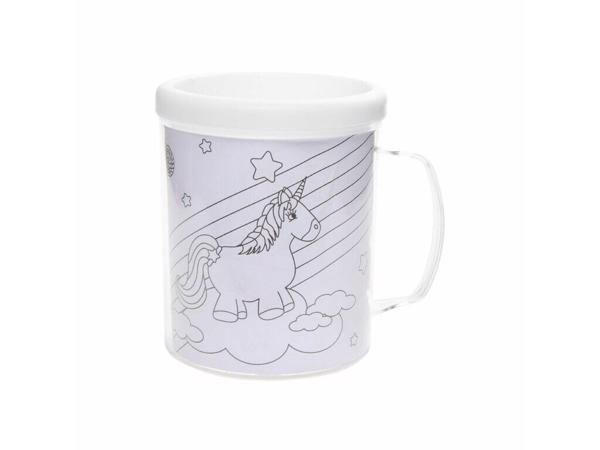 kleur je eigen beker - unicorn - met 3 tekeningen