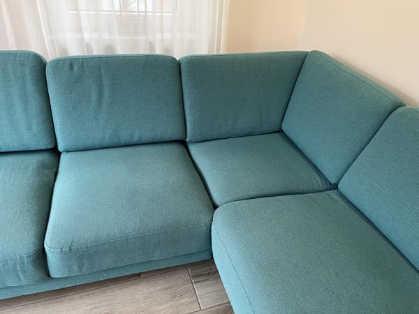 Nette stoffen hoekbank