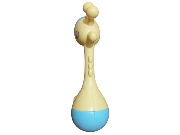 Giraf rammelaar geel blauw