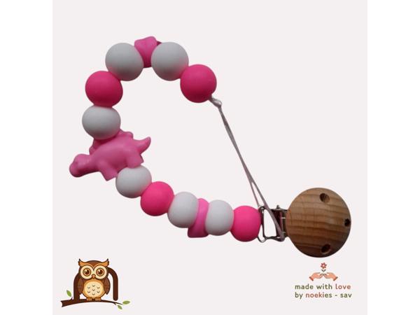noekies Speenkoord dino stekel roze wit nr 24