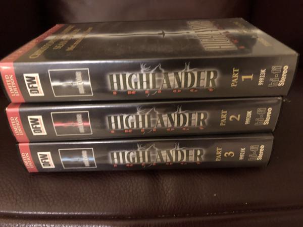 VHS Highlander deel 1 deel 2 deel 3 limited edition