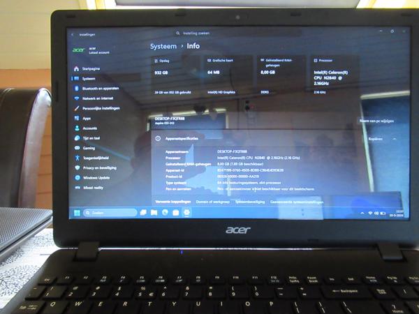 ACER ASPIRE ES1 512 100 GB SSD SCHIJF