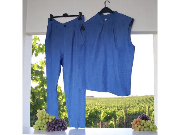 2 delig broekpak blauw XXL