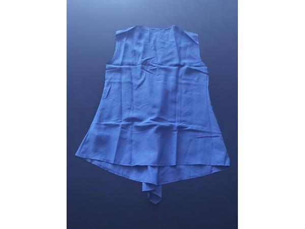 Luchtig mouwloos effen shirt cobalt blauw S