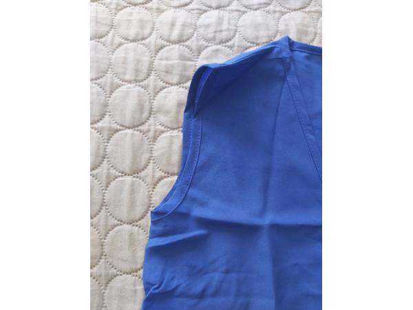 Luchtig mouwloos effen shirt cobalt blauw S