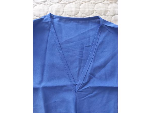 Luchtig mouwloos effen shirt cobalt blauw S