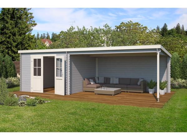 Blokhut met overkapping St. Louis 681x292 Onbehandeld vuren