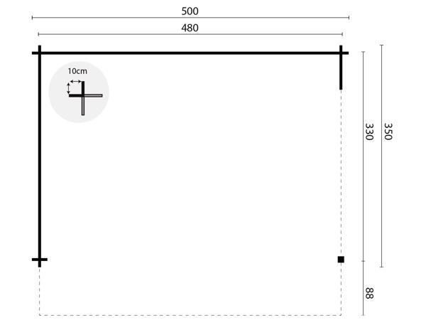 Blokhut - Tuinhuis Thüringen | 44 mm | vuren onbehandeld