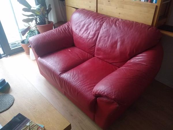 Comfortabele rode leren bank