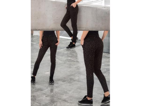 Drole de Copine stretchy zachte sterren broek zwart S