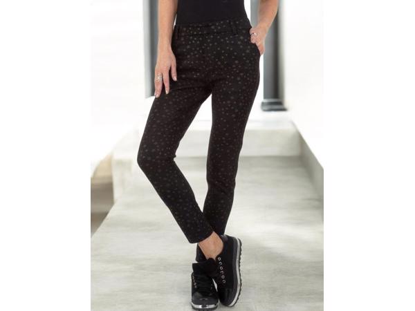 Drole de Copine stretchy zachte sterren broek zwart S