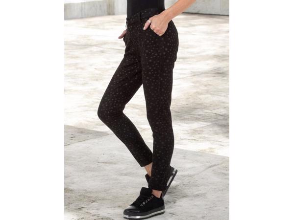 Drole de Copine stretchy zachte sterren broek zwart S