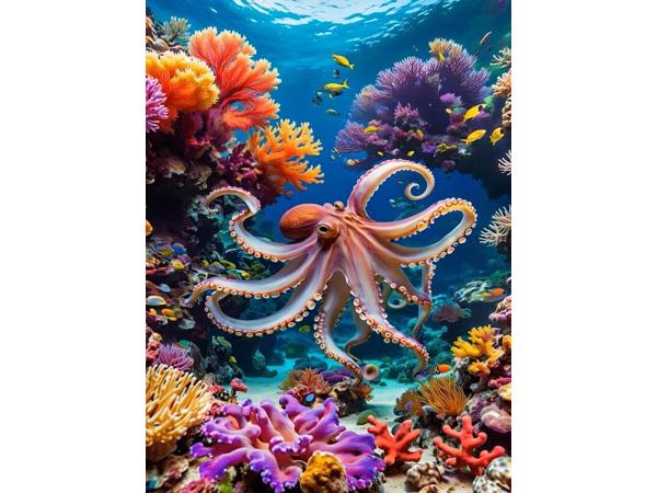 50x40cm Diamond Painting octopus (rond) nr 81