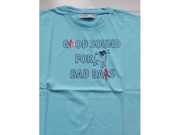 Glo-Story t-shirt good sound turquoise 146