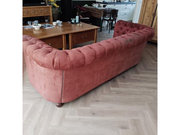 3 zits bank Chesterfield alcantara rood