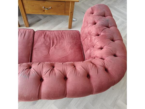 3 zits bank Chesterfield alcantara rood