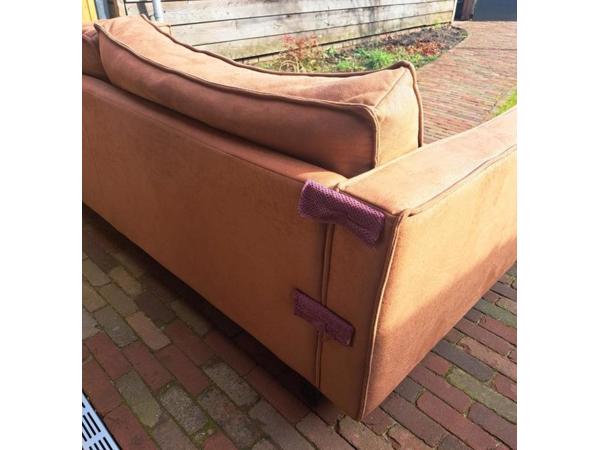 Comfortabele 3-zits bank van suède (bruin)