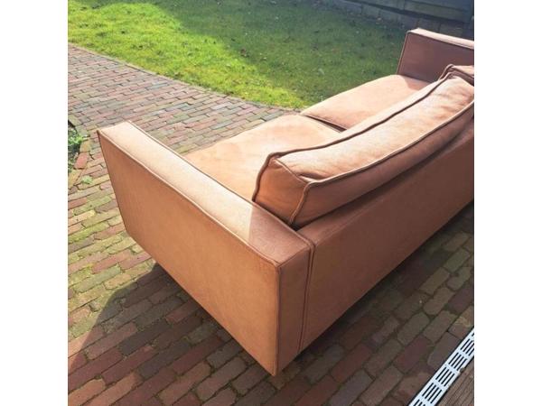 Comfortabele 3-zits bank van suède (bruin)