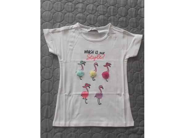 Glo-Story t-shirt flamingo's wit 98