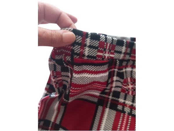 Stretchy broek geruit rood XL