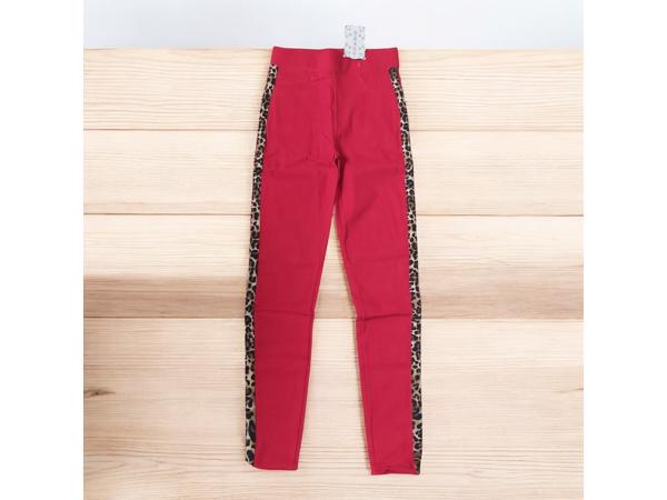 Fashion stevige legging panterprint rood S/M 36/38