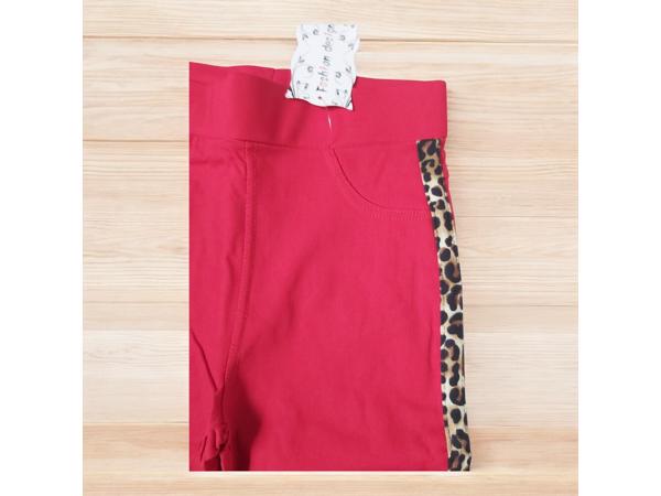 Fashion stevige legging panterprint rood S/M 36/38