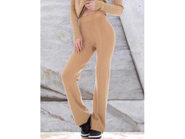 JCL stoffen broek hoge taille beige one size XS-L