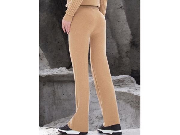 JCL stoffen broek hoge taille beige one size XS-L