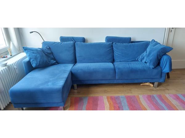 Drie zits bank, rechts met beensteun element