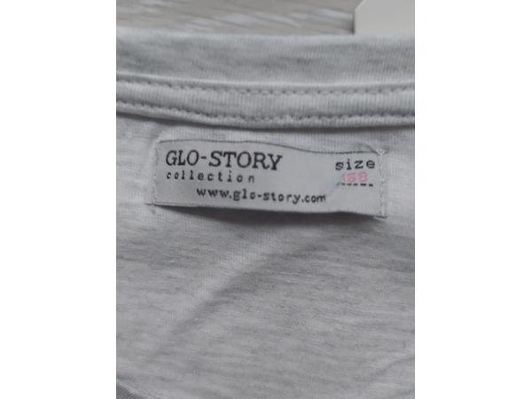 Glo-Story t-shirt much better together glitter grijs 158