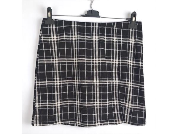 stretchy rok zwart wit geruit M