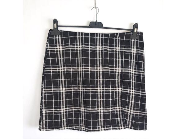 stretchy rok zwart wit geruit M