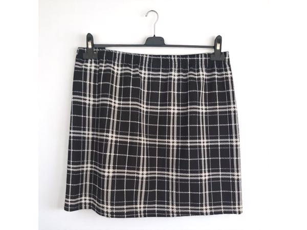 stretchy rok zwart wit geruit M