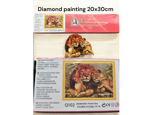 Diamond Painting set Leeuw met welpen 20x30cm