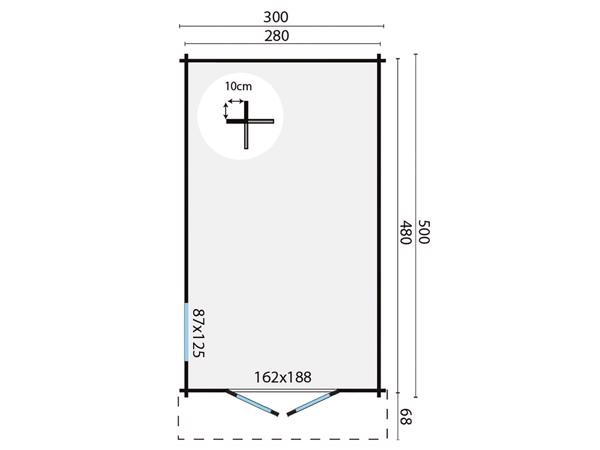 Blokhut - Tuinhuis Julia | 40 mm | vuren onbehandeld