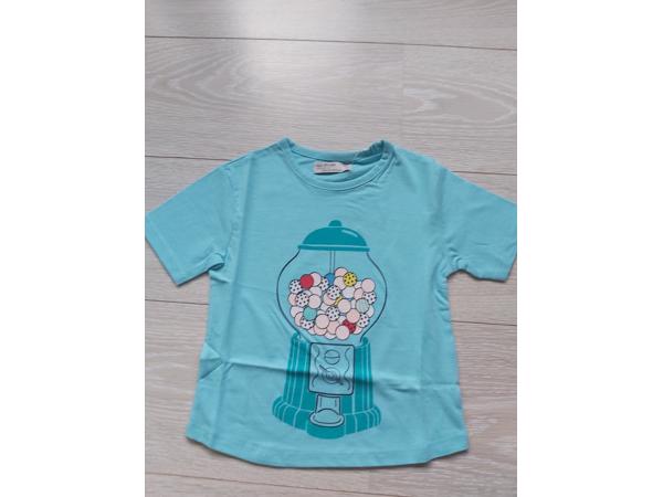 Glo-story t-shirt snoepmachine turquoise 98