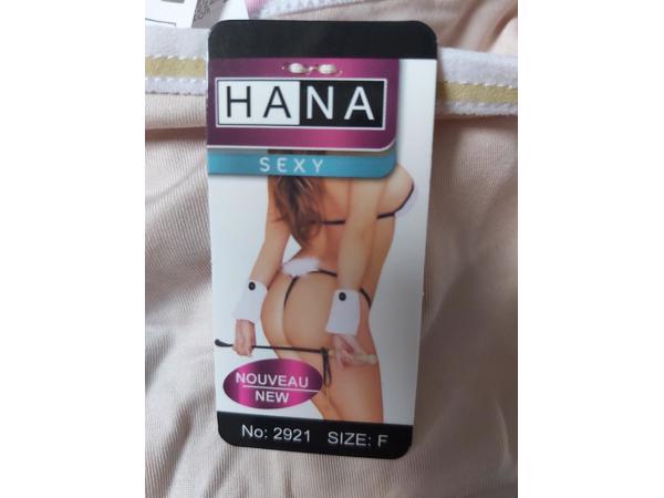 3x Hana string effen streep one size creme roze blauw