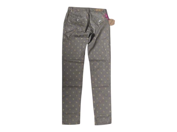 Skinny broek met gouden cactus opdruk khaki S