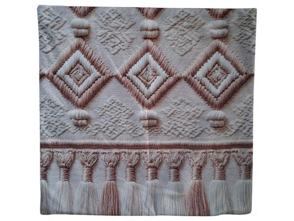 4x kussenhoezen macrame opdruk grijs bruin 45x45cm