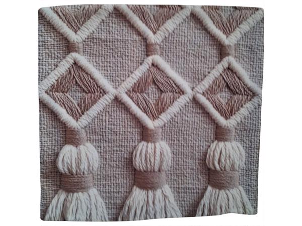 4x kussenhoezen macrame opdruk grijs bruin 45x45cm