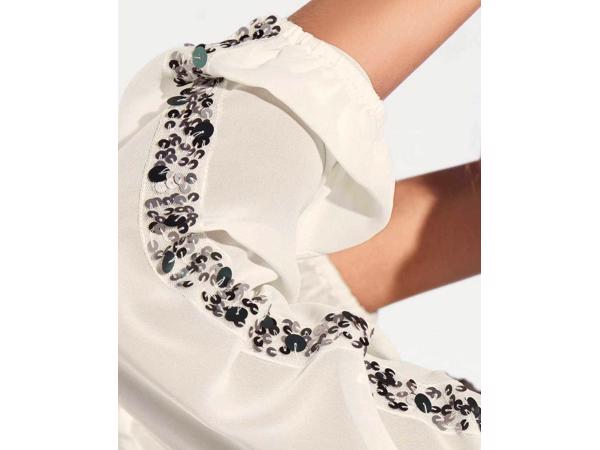 Gevoerde blouse / shirt, kleur: creme, maat 38 (nieuw)