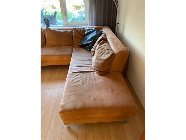 Mooie hoekbank, stof, Alcantara