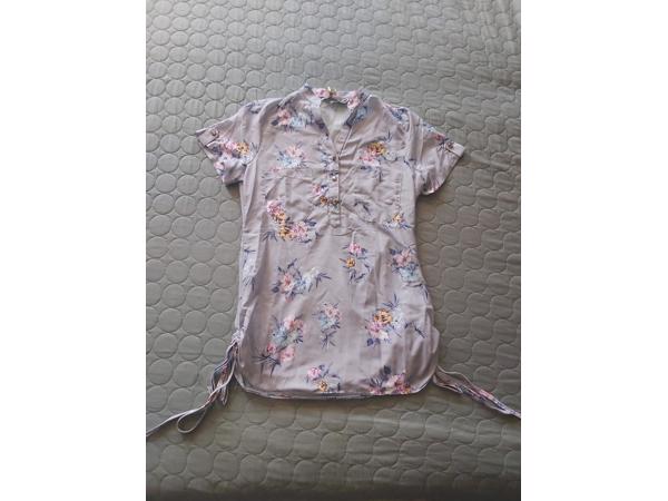 Metrofive bloemen tuniek shirt grijs S/36